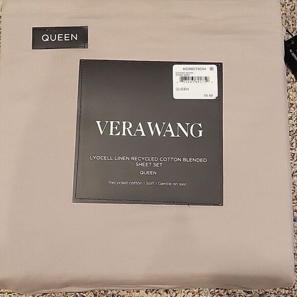 Vera Wang Warm Grey Sheet Set,Queen - Picture 1 of 6